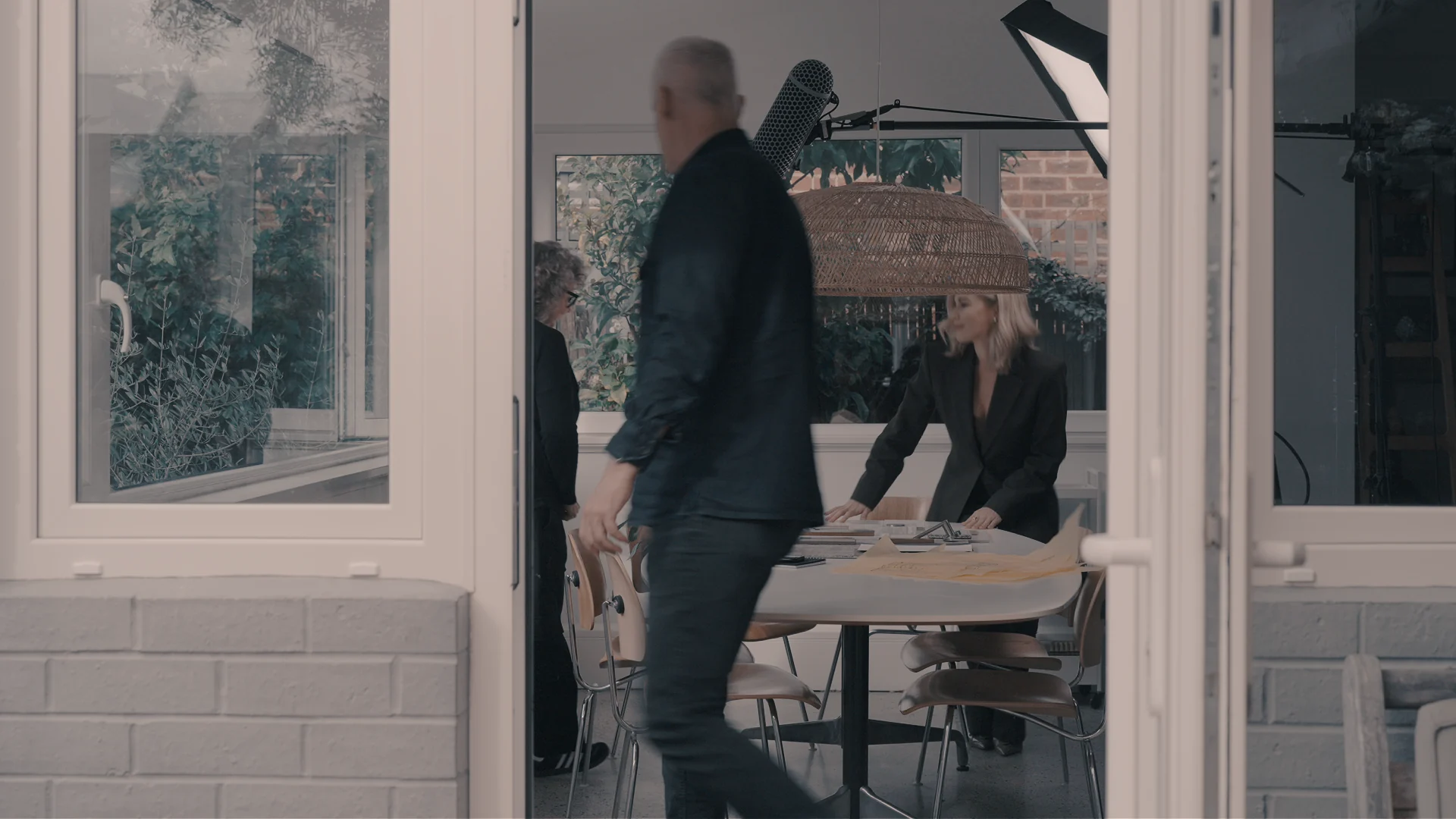 The Sable by Design film crew resetting Charlotte Kennedy’s material table between takes